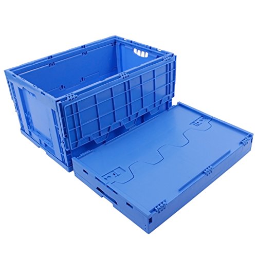 KLAPPBOX MIT DECKEL 61 Liter, stabile Faltbox Made in Germany, 60x40x33cm, Kunststoff Transportkiste, Plastikbox, Transportbox, max. 60kg - 4