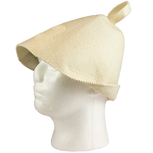 DIYer® – Saunahut Saunamütze Saunakappe Filzkappe – Neutral – 100% Baumwolle Filz – Farbe weiß - 3