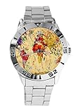 Vintage Retro Stil Weltkarte Custom Design Analog Armbanduhr Quarz Silber Zifferblatt Klassisch Edelstahl Band Damen Herren Armbanduhr