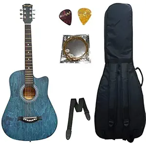 Belear I-280-WBL Couturier 38 Inch Blue Cutaway Acoustic Guitar With Bag,Strap String and Picks