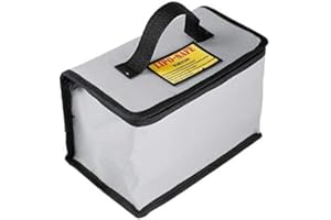 YUNIQUE GREEN-CLEAN-POWER - Bolsa Ignífuga para Baterías Lipo | Máxima Seguridad en la Carga | Resistente al Fuego, Práctica para Drones, Plata, 215x155x115mm, Plástico