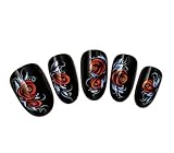 COME 2 BUY - NAIL ART TATOO/WRAP WATER TRANSFERS DECALS DEEP RED FLOWERS & LEAVES FOR NAIL ART/CELL PHONE CASE/INVITATION CARDS DECORATIONS D?COR