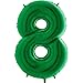 Produktbild Trendario Folienballon Zahl 8 (Grün) - XXL Riesenzahl 100cm Ballon - Helium Luftballons für Geburtstag, Partydeko, Hochzeit (Zahl 0, Silber)