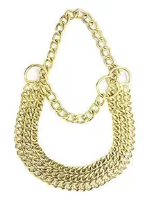 PSK Chrome Stainless Steel 3 Layer Dog Choke Chain -24 Inch Collar (Golden), Stainless Steel, (Pack of 1)