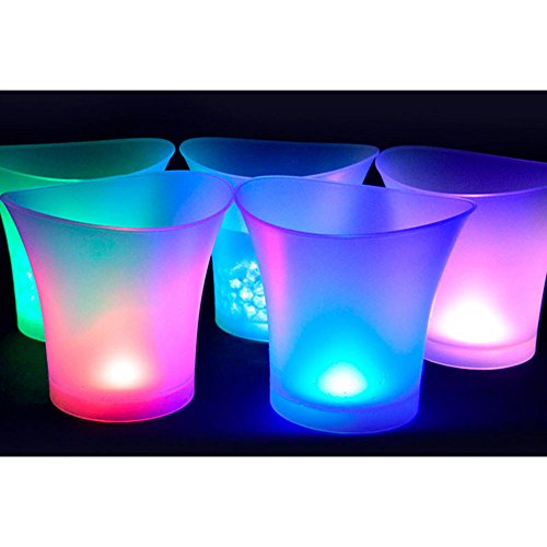 Colorido LED Luz Hielo Cubo de Champán, Vino Enfriador de bebidas cerveza hielo Bar fiesta 5 litros