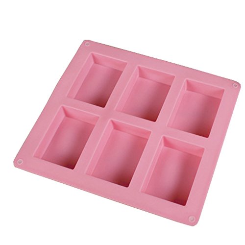 LIFECART 6 Hohlräume Rechteck Silikon Ofen Handgemachte Seife Formen Soap DIY Formen, Schokoladen-Schimmel - 3