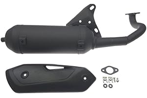 STREETPARTS24 Silent-Pro Auspuff Schwarz E-geprüft – passend für Yamaha Aerox, Jog, Neos, Zuma – 50cc 2-Takt Roller mit Minarelli Motor – E-Geprüft