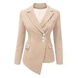 iHENGH Vorweihnachtliche Karnevalsaktion Damen Herbst Winter Bequem Lässig Mode Frauen Art und Weisefrauen OL Art Lange Hülsen unregelmäßiger Blazer Eleganter dünner Anzug Mantel