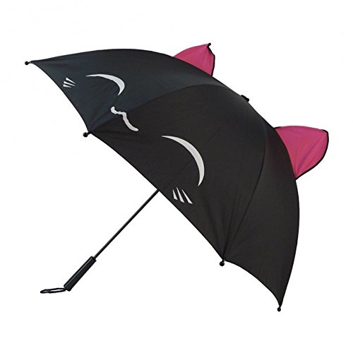 Preisvergleich Produktbild Kawaii - Katze - Regenschirm / Schwarz aus 100 % Polyester / 94 cm Umfang / Umbrella
