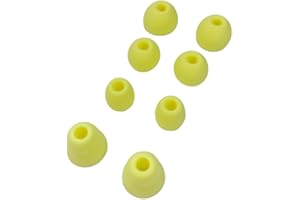 TECINITY 4 Paia Gommini per Beats Powerbeats Pro/Powerbeats 3/Powerbeats 4, 4 Misure Auricolari di ricambio in Silicone per 4mm Auricolari In-Ear (Giallo)