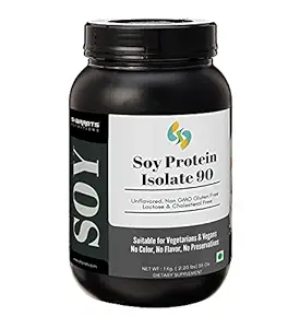 Sharrets Soy Protein Isolate Powder 1Kg, 90% Unflavored - Vegan Pant Based Gluten Free Protein Powder for Men Women Elderly Beginners Gym Workout Boys Girls Body Building Athletes - Halal Certified