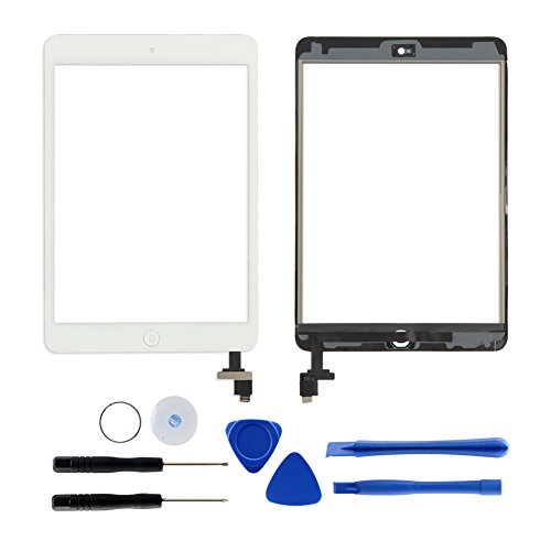 Dazone für iPad Mini 1 2 Touchscreen Digitizer Ersatz Glas Display Bildschirm mit IC Chip Home Button und Werkzeug (Weiß) - 2