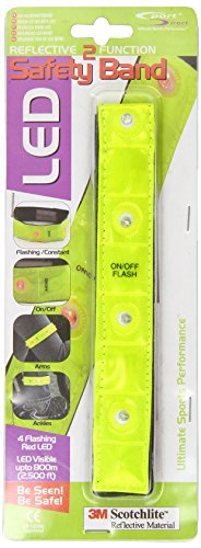Sport DirectTM - Cinta reflectante para brazo o tobillo (4 LED, botón de apagado y encendido, impermeable)
