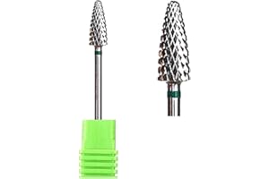 Natury Nails Fresa de Carburo de Tungsteno para Torno de uñas. Manicura, Pedicura, Esmaltes, Uñas Acrílicas y Uñas de Gel. Broca forma maiz/piramidal (Grano Grueso)