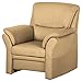Produktbild Cavadore Sessel Klariza mit Federkern / Fernsehsessel im modernen Design / 99 x 102 x 91 / Leder in braun