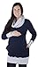 2 in 1 Maternity & Nursing breastfeeding warm Top Pullover 3076A (8, Navy / Melange)