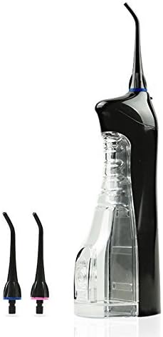 Oral Irrigator Dental Flosser, Portable Rechargeable Water Flosser 3-Mode High Capacity Water Tank Rechargeable Battery Design Dental Irrigator Air Pressure Cleaner with 2 Jet Tips (Black)