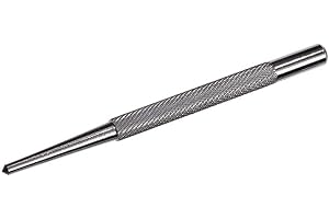 wolfcraft Körnare för Märkning av Sten, Plåt och Stål - 8 x 125 mm | Slitstark märkpenna i förkromat krom-vanadinstål med induktionshärdad spets och slaghuvud för precision, 7980010.