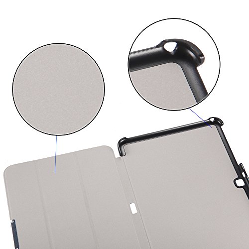 EasyAcc Samsung Galaxy Tab 4 10.1 Hülle SM-T530 SM-T535 Case Tasche mit Standfunktion Auto Wake up Sleep PU Leder hüllen für Samsung Galaxy Tab 4 10.1 Smart Cover mit Auto Sleep Wake up / Standfunktion (Schwarz, Kunstleder, Ultra dünn) - 5