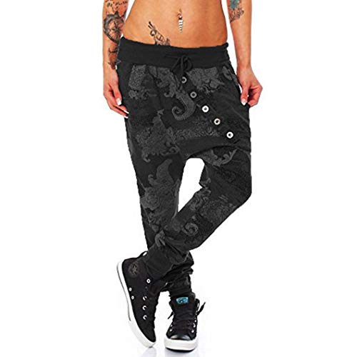 Preisvergleich Produktbild WINWINTOM SALE Damen Hosen Strech Hosen Streetwear Pants Schlabberhose Hosen Jogginghose Trainingshose Sporthose Frauen Gamaschen Eignungs Jogginghose Damenmode Drucken Baggy Loose Hosen Sporthosen
