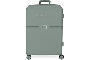 Pepe Jeans Accent Maleta mediana Verde 48x70x28 cms Rígida ABS Cierre TSA integrado 79L 4,32 kgs 4 Ruedas dobles