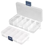 TRIXES 2 x Acrylic Clear False Nail Tips Empty Storage Box Case Unit Container