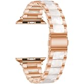 Quse Seramik &Ccedil;elik Kordon, Apple Watch Series SE 10 9 8 7 6 5 4 3 ile Uyumlu, 46mm/45mm/44mm, Series 10 42mm/41mm/40mm/38mm
