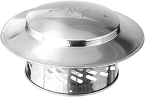 Eawfgtuw Stainless Steel Roof Hood, Duct Pipe, Wood Burner, Flue Hood, 304 Stainless Steel, Chimney Cover, Exhaust Hood, Chimney Pot, Roof Hood, Rain Cover (160mm)