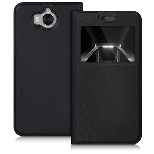 kwmobile Funda para Huawei Y6 2017 - Carcasa de Cuero sint tico con Ventana - Case con Solapa Negro reviews kwmobile Funda para Huawei Y6 2017 - Carcasa de Cuero sint tico con Ventana - Case con Solapa Negro