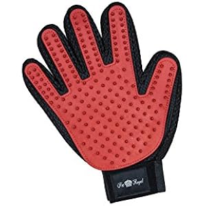 [Gesponsert]Pet Royal ® Fellbürste für Katzen, Hunde und Tiere, Pflege - und Massagehandschuh, Haarbürste für Katze und Hund, Tierhaarentferner (Rot)