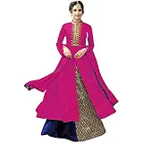 Women's Cotton&Banglori Silk Semi Stitch Lehenga Choli (S013-Kesari-Cream-05_Free Size)