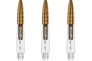 Mission Darts Säbelschäfte | Langlebige, klare Polycarbonat-Schäfte mit farbiger Aluminium-Oberseite | mehrere Packungsgrößen | 6 Farben | kurz