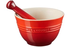 Le Creuset Zaprawa i tłuczek, emaliowana kamionka 11,5 cm, 360 g, 300 ml, Wiśniowy, 81209300600003