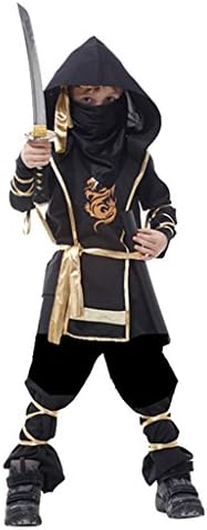 Halloween Show Children Suit Boys and Girls Ninja Night Clothes Cosplay Costumes Play Ball 130-140cm/51.2-55.1inch