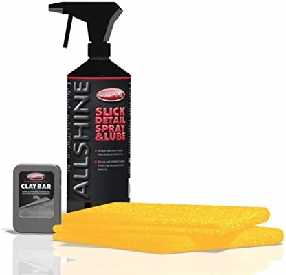 All Shine 100g Complete Clay Bar Kit, Includes Spray Lubricant and Two Large Microfibre Buffing Towels, Great For Paint Cleaning & Decontamination Prior To Waxing
