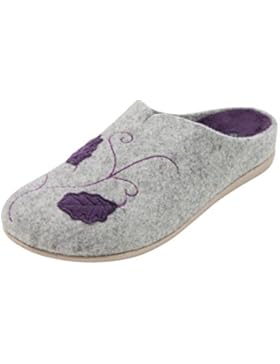 DAMEN PANTOFFEL HAUSSCHUHE MIT FESTER SOHLE HERAUSNEHMBARE INNENSOHLE GR. 36 - 42