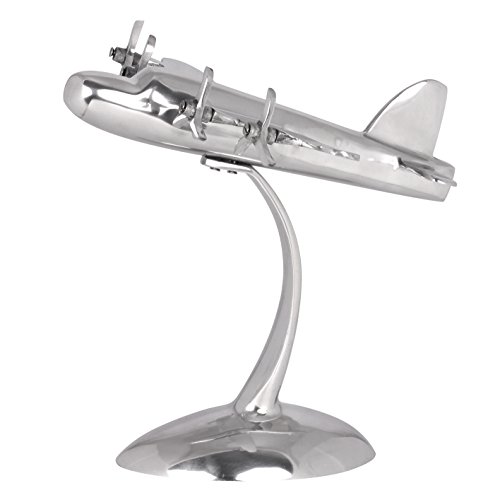 Wohnling WL1.653 Design Deko Flugzeug Propeller aus Aluminium Skulptur Metall 42 x 30 x 30 cm, silber - 6