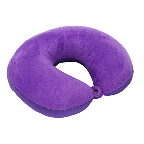 Majome Particules en Forme de U Oreiller de Voyage Tour de Cou de Voiture Avion oreillers Doux Coussin Home extérieur Textile Violet Violet