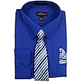 Alberto Danelli Mens Dress Shirt and Tie Set, Dress Shirts for Men, Long Sleeve Button Down, Big and Tall Sizes Up to 5XL
