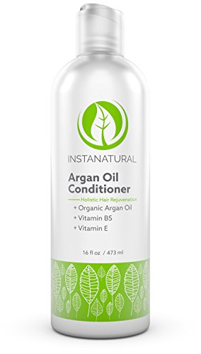 InstaNatural Argan Oil Conditioner - With 100% Certified Organic Moroccan Argan Oil & Vitamin B5 - Best Holistic Treatment for Soft & Silky Hair - Deluxe Nourishment to Hydrate Dry Scalp - 16 OZ