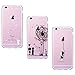 Produktbild Yokata [3 Packs] iPhone 6 Hülle iPhone 6S Hülle Silikon Transparent Durchsichtig Handyhülle Schutzhülle TPU Dünn Slim Kratzfest mit Motiv - Löwenzahn + Weißer Hase + Mädchen