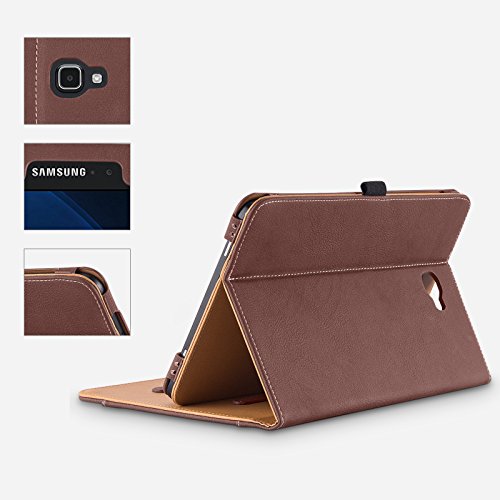 Galaxy Tab A 10.1 Hülle, E-Tree Smart Hülle Schutzhülle Tasche Folio PU-lederne Cover für Samsung Galaxy Tab A 10.1″ (SM-T580 / T585) Tablet – Braun - 7