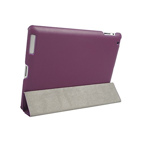 Invision® iPad 2 iPad 3 und iPad 4 Intelligente Hülle – Tolles Design – Magnetische Aufweck/Schlaf-Funktion – Hochwertiges PU-Leder (iPad 2 3 4 / Lila) - 4