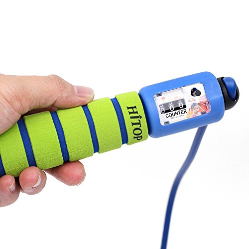 HITOP Verstellbares Kinder Springseil mit Zähler und Komfortablen Griffen für Sport Training Crossfit boxen and Fitness(Blau) - 5