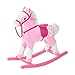 HOMCOM Children Child Kids Plush Rocking Horse with Sound Handle Grip Traditional Toy Fun Gift Brand New (Pink)