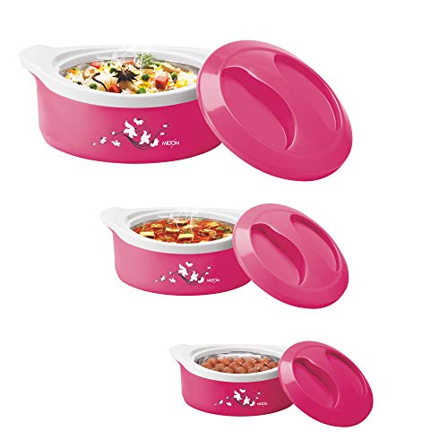 Milton Marvel Insulated Steel Casseroles, Junior Gift Set, 3 Pieces, Pink