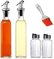 BHOOMI Oil Dispenser 500 ml Bottle Set of 2,Spice Jar Set of 2, Oil Brush,Oil Bottle for Kitchen,Oil &Vine
