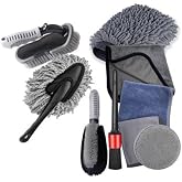 Coofbe Professional Microfiber 9 Piece Vehicle Cleaning Set Vehicle Tire Torpedo Rim Washing Set Vehicle Brush Set