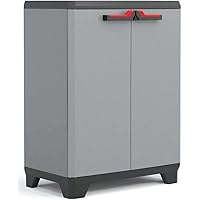 Keter Armadio Basso Stilo, 1 Ripiano Regolabile, Grigio Scuro, 68x39x90 H Cm