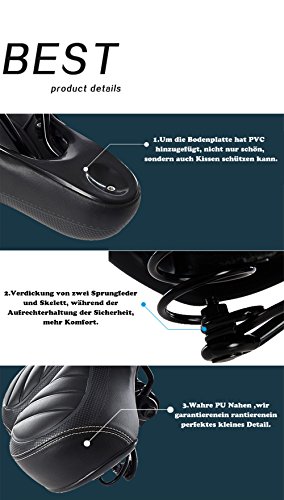 Fahrradsattel Cityradsättel Elektroautos Ultra-weiches Kissen Dickere Mountainbike Sitz Fahrrad Matte Fahrradsitz Schwarz - 4